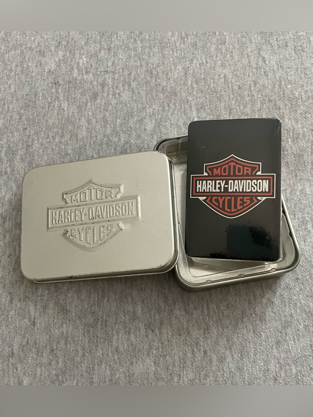 Harley-Davidson Black Playing Cards With Shield Logo in Harley Tin NEW